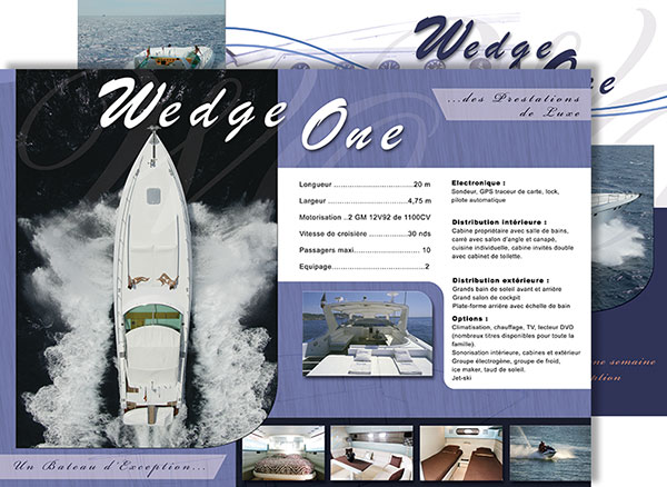 Réalisation d'une brochure pour la location d'un bateau de luxe